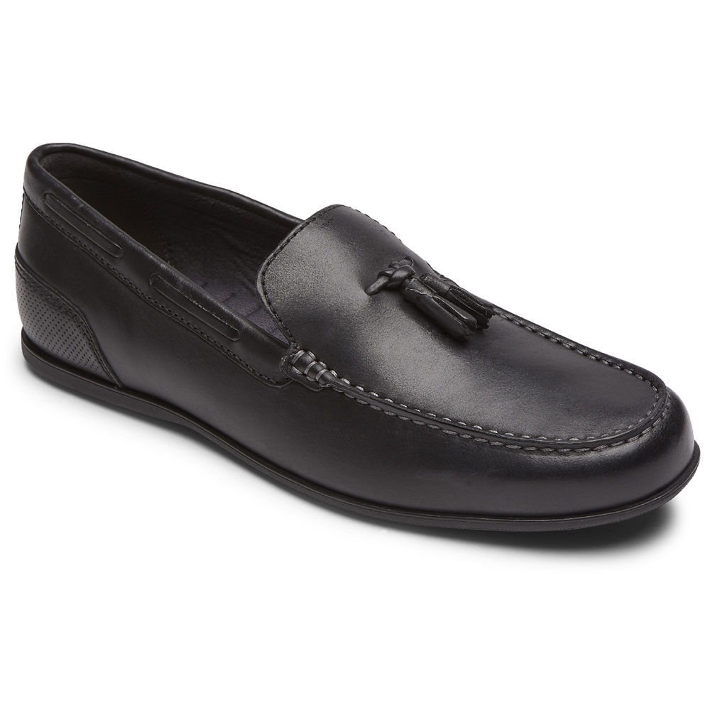 Rockport Loafers For Mens Black - Malcom Tassel - YL7493085